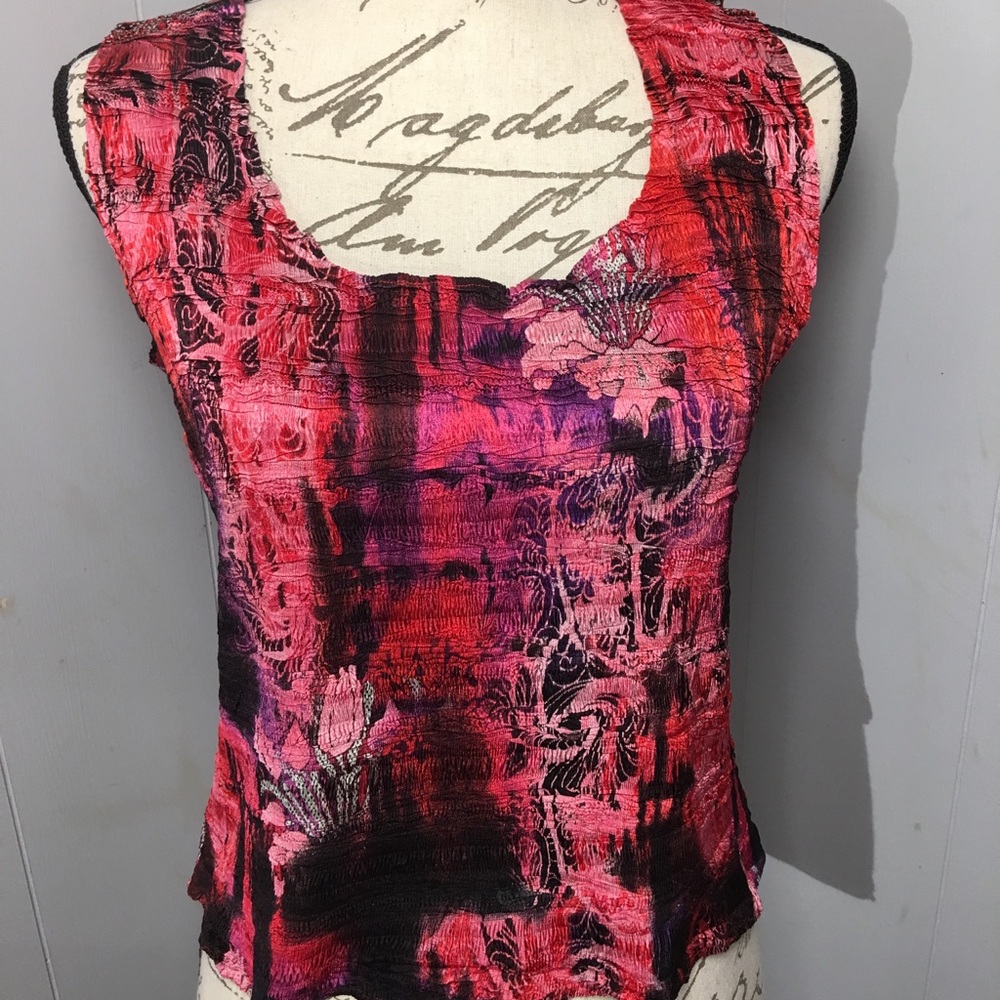 Alberto Makali pink purple floral tank top L